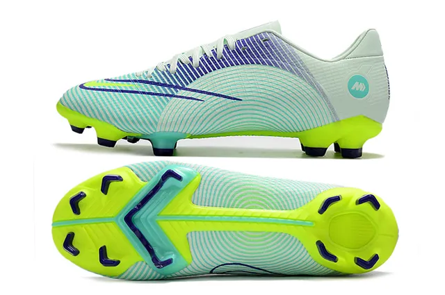 Nike Mercurial Vapor Wave Pattern मिंट और नियोन लाइम फर्म-ग्राउंड सोकर शूज 13