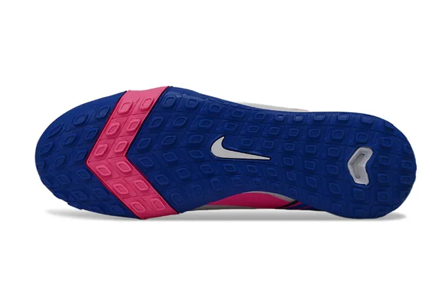 Nike Mercurial Vapor أحذية كرة القدم Turf أبيض وأزرق أعلى نسيج منخفض القطع رباط غير متماثل 6