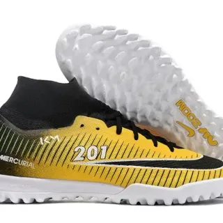 Nike Mercurial X 201 Amarelo Preto Grama artificial Sapatos de futebol