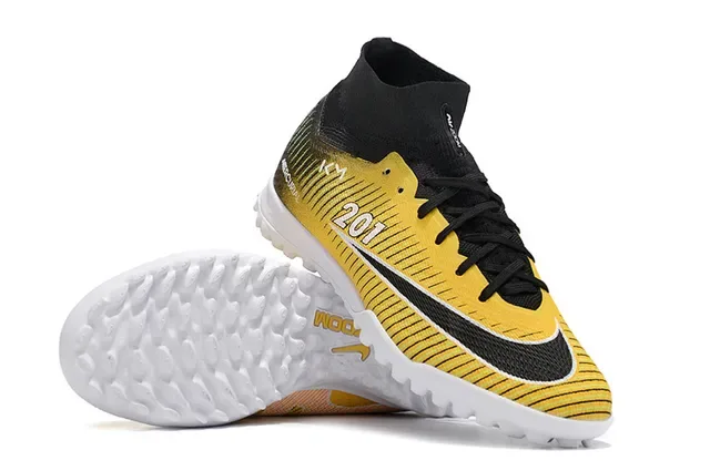 Nike Mercurial X 201 أصفر أسود عشب صناعي حذاء كرة القدم 2