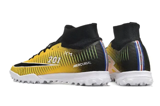 Nike Mercurial X 201 أصفر أسود عشب صناعي حذاء كرة القدم 4