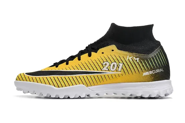 Nike Mercurial X 201 أصفر أسود عشب صناعي حذاء كرة القدم 6