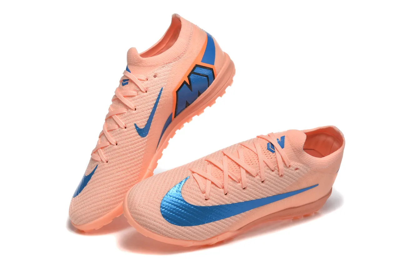Nike Orange Blue Knit Upper Low-Cut Collar Turf Soccer Shoes 2