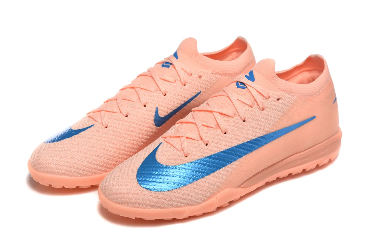 Nike Orange Blue Knit Upper Low-Cut Collar Turf Soccer Shoes 8
