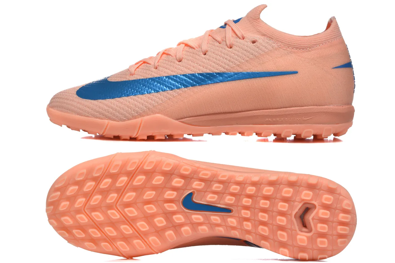 Nike Orange Blue Knit Upper Low-Cut Collar Turf Soccer Shoes 9