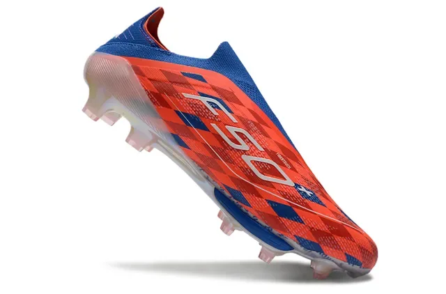 Nike नारंगी नीला सॉक-फिट कॉलर ट्रांसल्यूसेंट सोल फर्म-ग्राउंड फुटबॉल जूते 2