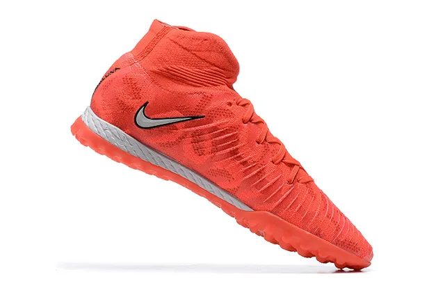 Nike Orange Silver Sock-Fit Collar Engineered Knit Upper Turf Soccer Shoes 3