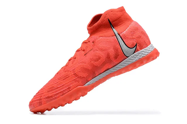 Nike Orange Silver Sock-Fit Collar Engineered Knit Upper Turf Soccer Shoes 4