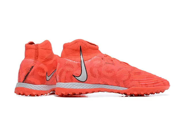 Nike Orange Silver Sock-Fit Collar Engineered Knit Upper Turf Soccer Shoes 5