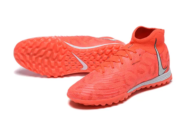 Nike Orange Silver Sock-Fit Collar Engineered Knit Upper Turf Soccer Shoes 7