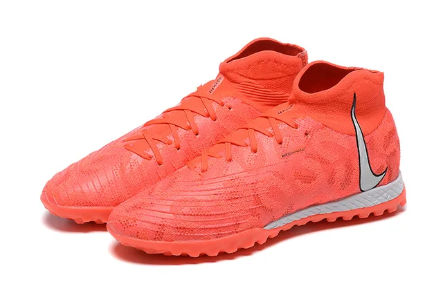 Nike Orange Silver Sock-Fit Collar Engineered Knit Upper Turf Soccer Shoes 8