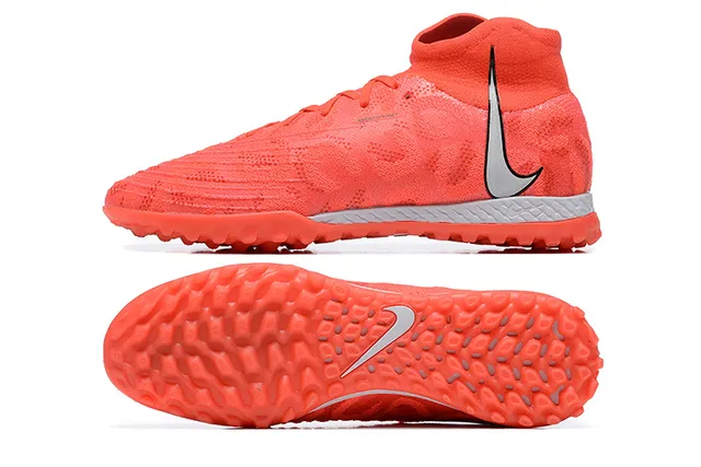 Nike Orange Silver Sock-Fit Collar Engineered Knit Upper Turf Soccer Shoes 9