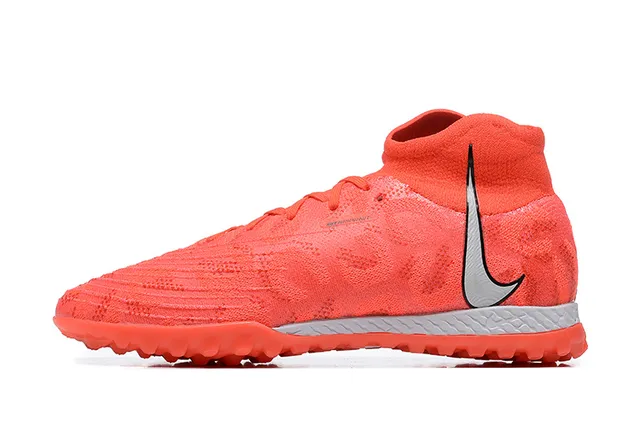 Nike Orange Silver Sock-Fit Collar Engineered Knit Upper Turf Soccer Shoes 10