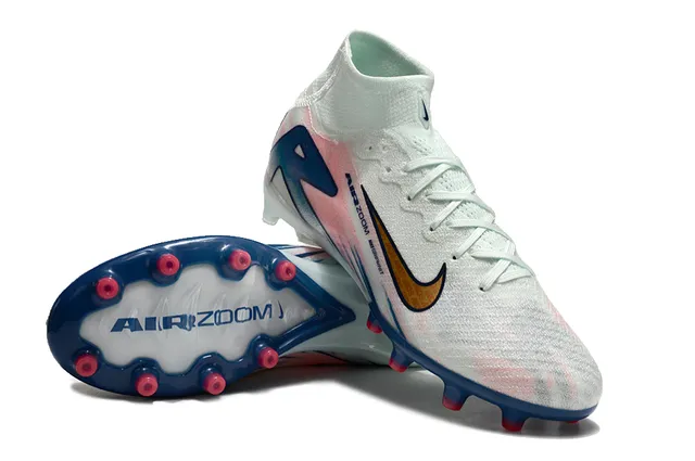 Nike Phantom GT Air Zoom Blanc Bleu Rose Chaussures de football pour terrain ferme 3