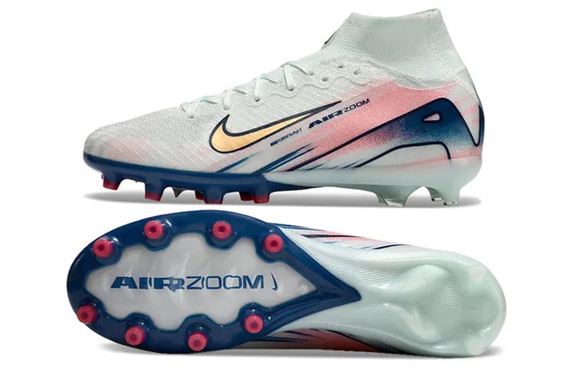 Nike Phantom GT Air Zoom Blanc Bleu Rose Chaussures de football pour terrain ferme 5