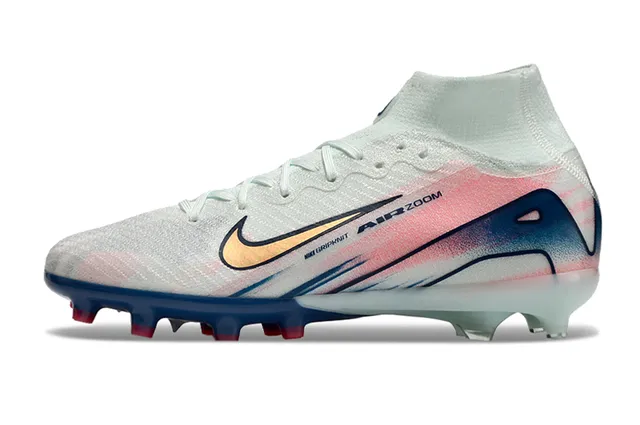 Nike Phantom GT Air Zoom Blanc Bleu Rose Chaussures de football pour terrain ferme 8