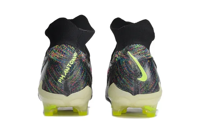 Nike Phantom GT Preto Verde Upper Knit Col Sock-Fit Firm-Ground Sapatos de Futebol 5