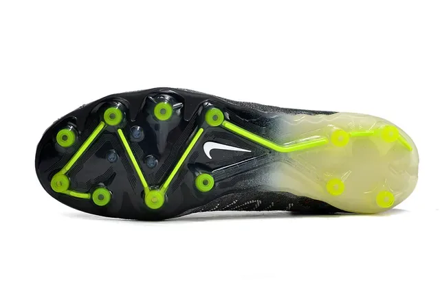 Nike Phantom GT Preto Verde Upper Knit Col Sock-Fit Firm-Ground Sapatos de Futebol 7