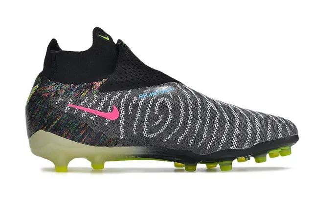 Nike Phantom GT Preto Verde Upper Knit Col Sock-Fit Firm-Ground Sapatos de Futebol 8