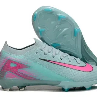 Nike Phantom GT Tênis de Futebol Azul Rosa Upper de malha Colar baixo Firm-Ground
