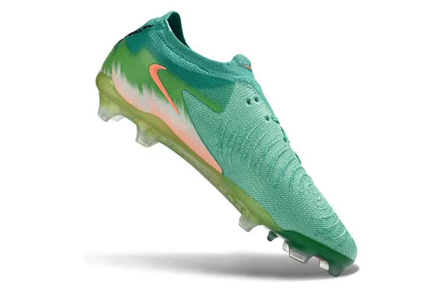 Nike Phantom GT हरा नारंगी लो-कट नीट अपर असममित लेसिंग फर्म-ग्राउंड सॉकर जूते 2