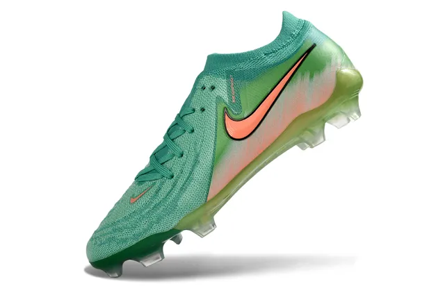 Nike Phantom GT हरा नारंगी लो-कट नीट अपर असममित लेसिंग फर्म-ग्राउंड सॉकर जूते 3