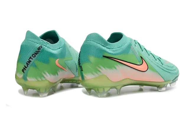 Nike Phantom GT हरा नारंगी लो-कट नीट अपर असममित लेसिंग फर्म-ग्राउंड सॉकर जूते 5
