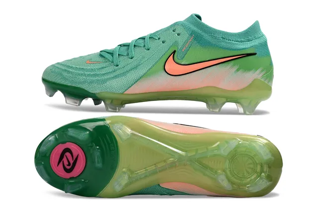 Nike Phantom GT हरा नारंगी लो-कट नीट अपर असममित लेसिंग फर्म-ग्राउंड सॉकर जूते 6
