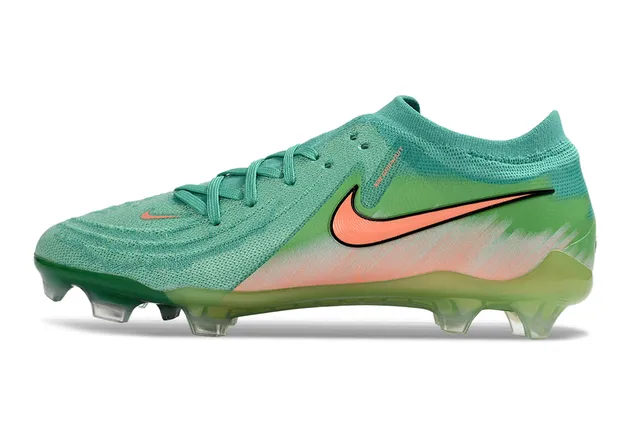 Nike Phantom GT हरा नारंगी लो-कट नीट अपर असममित लेसिंग फर्म-ग्राउंड सॉकर जूते 7