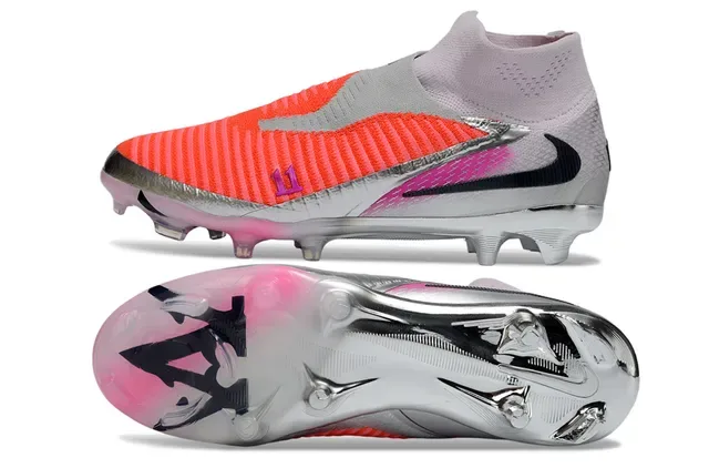Nike Phantom GT Chaussures de football Orange Rose Collet Sock-Fit Upper en tricot ribbed Surface Firm-Ground 5