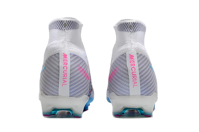 Nike Phantom GT সাদা ও নীল হাই-কাট সক-ফিট কলার ফার্ম-গ্রাউন্ড ফুটবল শু 4