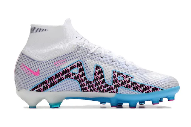 Nike Phantom GT সাদা ও নীল হাই-কাট সক-ফিট কলার ফার্ম-গ্রাউন্ড ফুটবল শু 7
