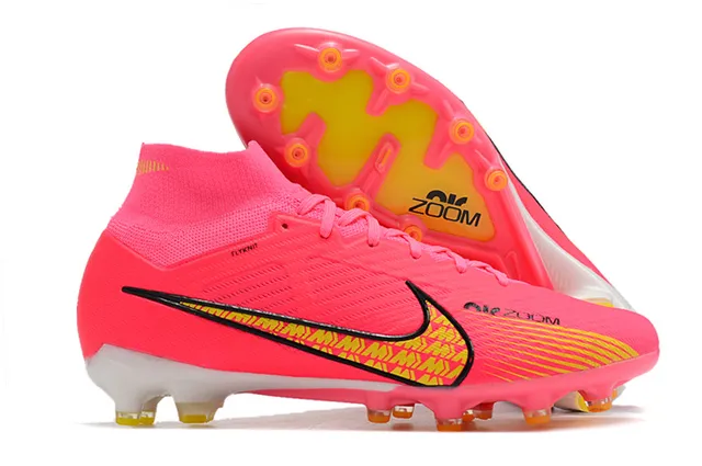 Nike Phantom GT Yellow Orange High-Cut Sock-Fit Flyknit Upper Firm-Ground Soccer Shoes 2