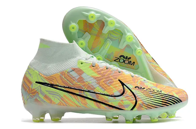Nike Phantom GT Yellow Orange High-Cut Sock-Fit Flyknit Upper Firm-Ground Soccer Shoes 6