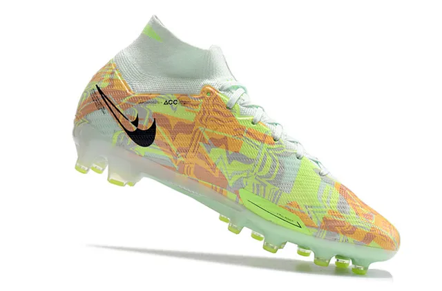 Nike Phantom GT Yellow Orange High-Cut Sock-Fit Flyknit Upper Firm-Ground Soccer Shoes 8