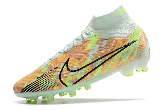 Nike Phantom GT Yellow Orange High-Cut Sock-Fit Flyknit Upper Firm-Ground Soccer Shoes 9