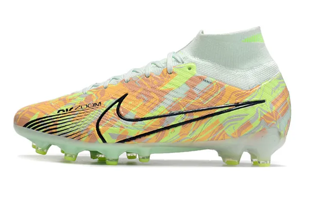 Nike Phantom GT Yellow Orange High-Cut Sock-Fit Flyknit Upper Firm-Ground Soccer Shoes 10