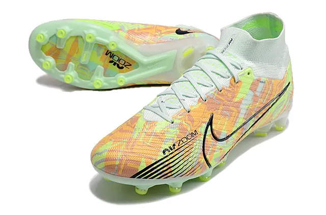 Nike Phantom GT Yellow Orange High-Cut Sock-Fit Flyknit Upper Firm-Ground Soccer Shoes 11