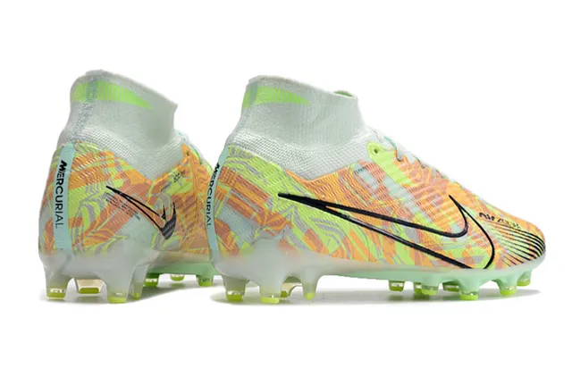Nike Phantom GT Yellow Orange High-Cut Sock-Fit Flyknit Upper Firm-Ground Soccer Shoes 12