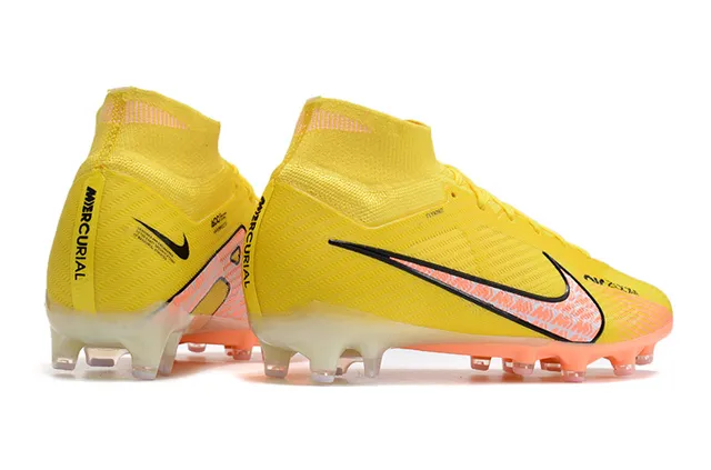 Nike Phantom GT Yellow Orange High-Cut Sock-Fit Flyknit Upper Firm-Ground Soccer Shoes 24