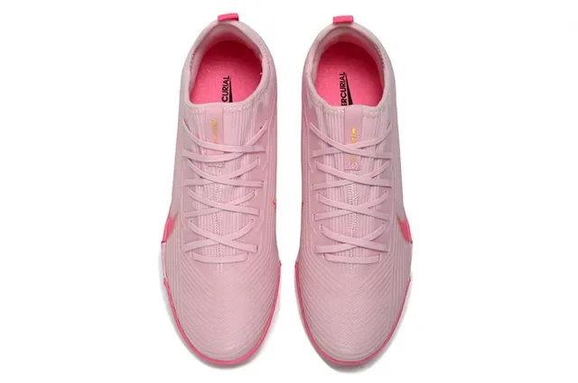 Nike Zapatillas de fútbol indoor rosa blanco con upper de knit silueta low-cut 2