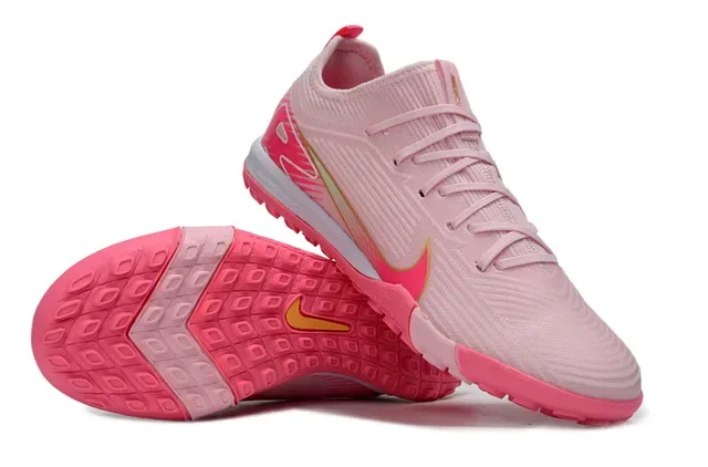 Nike Zapatillas de fútbol indoor rosa blanco con upper de knit silueta low-cut 3