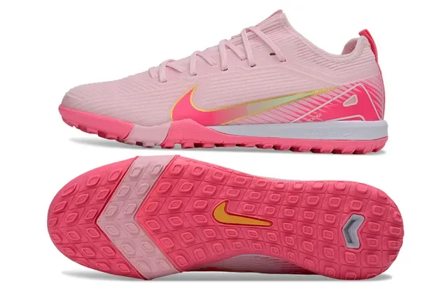 Nike Zapatillas de fútbol indoor rosa blanco con upper de knit silueta low-cut 5
