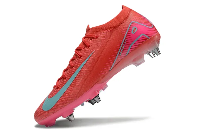 Nike Rojo Azul Upper de Knit Bajo en el Cuello Superficie Firme Zapatos de Fútbol 3