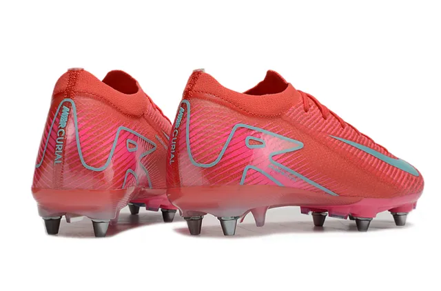 Nike Rojo Azul Upper de Knit Bajo en el Cuello Superficie Firme Zapatos de Fútbol 5