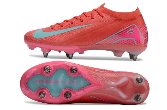 Nike Rojo Azul Upper de Knit Bajo en el Cuello Superficie Firme Zapatos de Fútbol 6