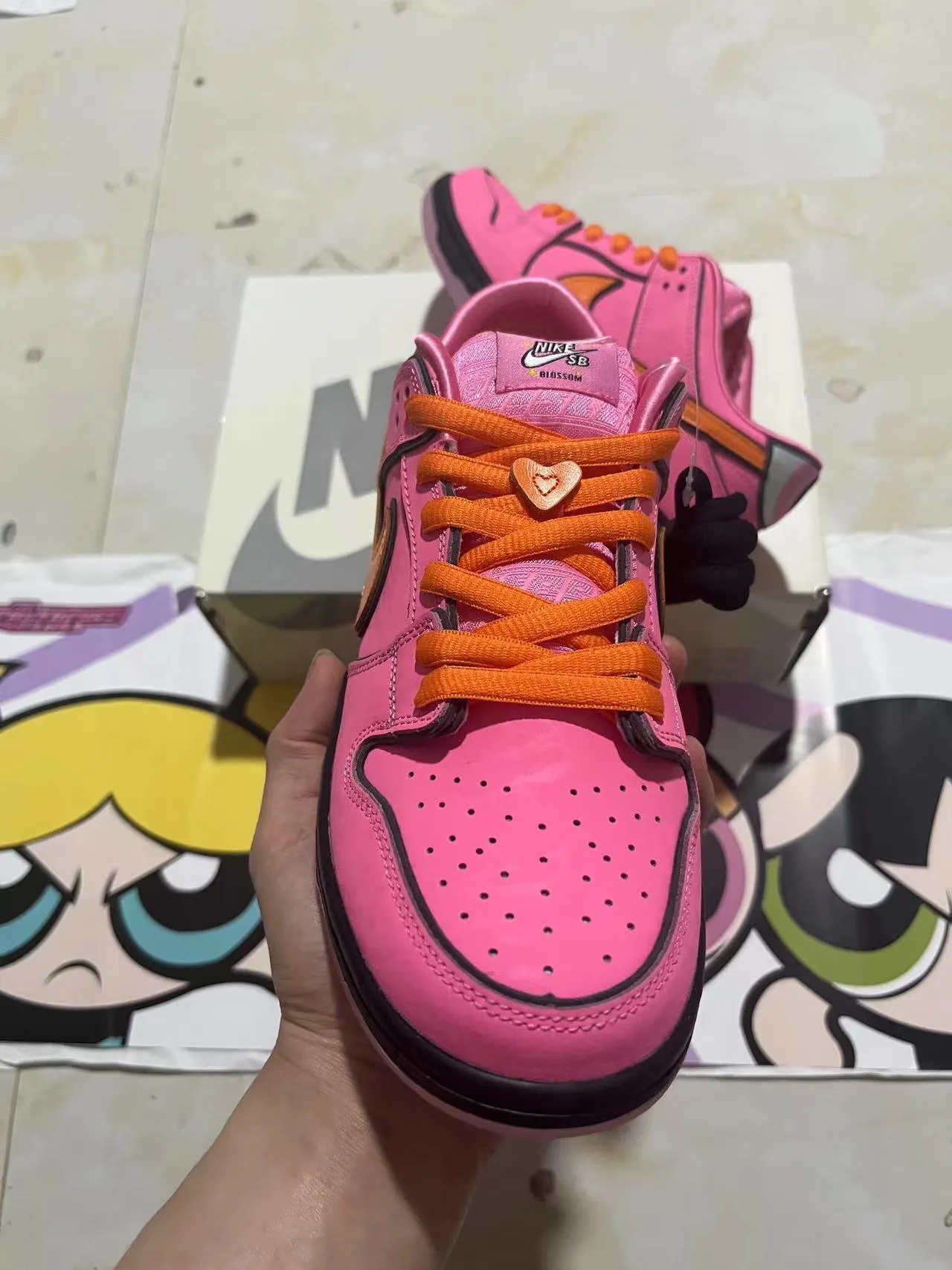 Nike SB Dunk Low Pink Orange Black Skateboard Shoes 3
