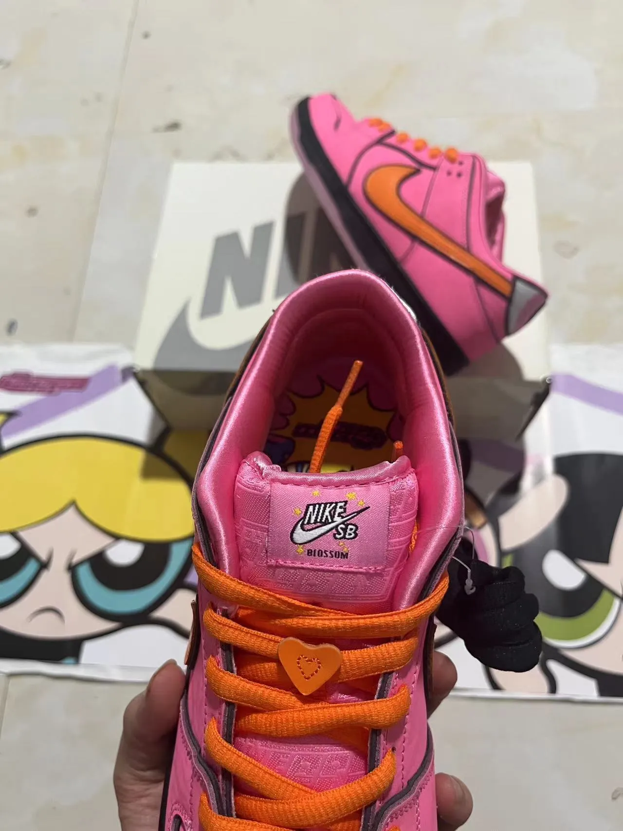 Nike SB Dunk Low Pink Orange Black Skateboard Shoes 4