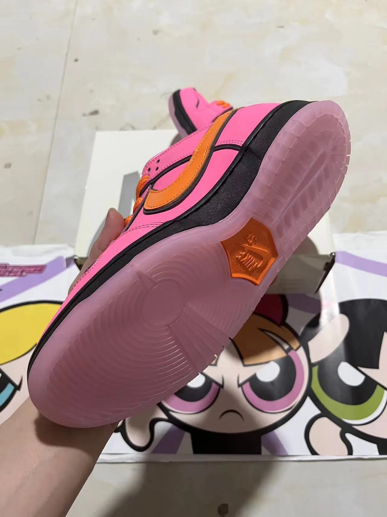 Nike SB Dunk Low Pink Orange Black Skateboard Shoes 6