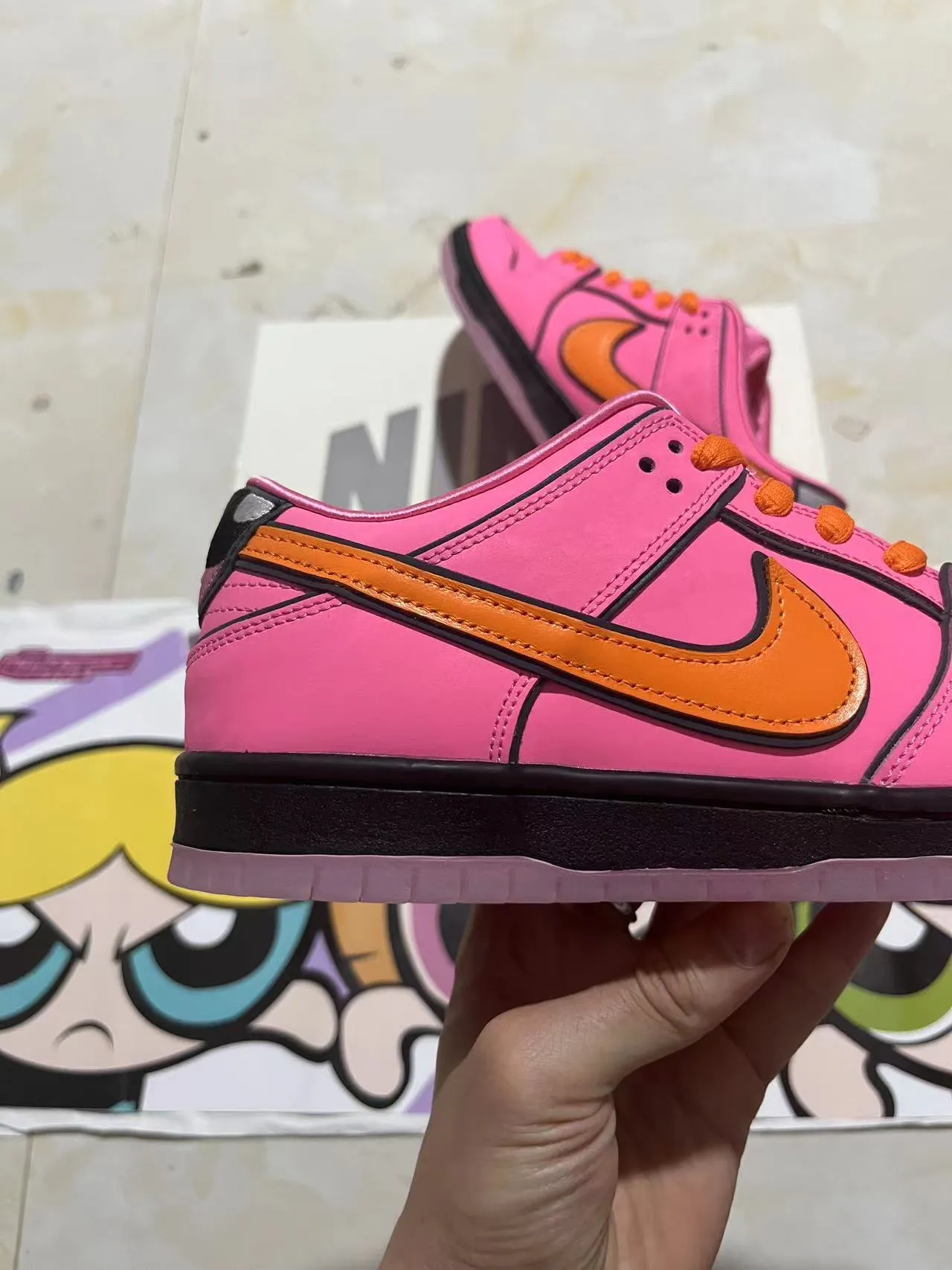 Nike SB Dunk Low Pink Orange Black Skateboard Shoes 7
